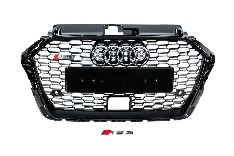 Audi A3 2012–2020 Sprednja maska v RS slogu (2016-2020, črno/siva) Fotografija 1