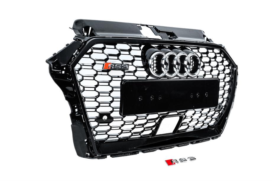 Audi A3 2012–2020 Sprednja maska v RS slogu (2016-2020, črno/siva) Fotografija 3