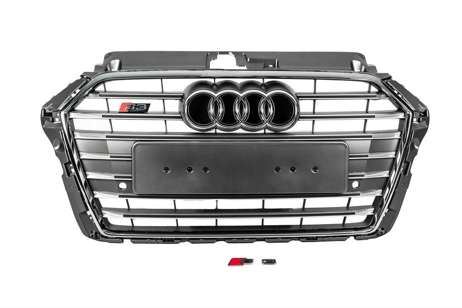 Audi A3 2012–2020 Sprednja maska S-style (2016-2020, siva s kromom) Image