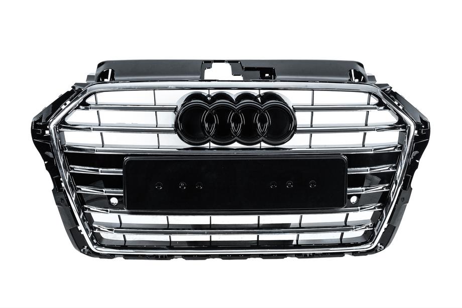 Audi A3 2012–2020 Sprednja maska S-style (2016-2020, črna s kromom) Image