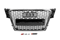 Audi A4 B8 2007–2015 RS-style V-2 sprednja maska (2007-2011, črna s kromom) fotografija 1