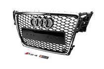 Audi A4 B8 2007–2015 RS-style V-2 sprednja maska (2007-2011, črna s kromom) fotografija 2