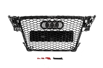 Audi A4 B8 2007–2015 RS-style V-2 sprednja maska (2007-2011, črna s kromom) fotografija 4