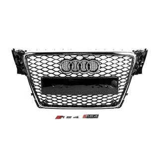 RS-style V-2 sprednja maska (2007-2011, črna s kromom) Audi A4 B8 2007–2015 fotografija 1