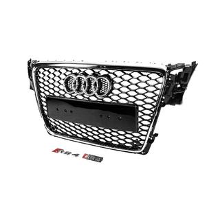RS-style V-2 sprednja maska (2007-2011, črna s kromom) Audi A4 B8 2007–2015 fotografija 2