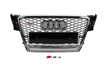 Audi A4 B8 2007–2015 Sprednja maska hladilnika z napisom Quattro, RS-style (2007-2011, črna) fotografija 1