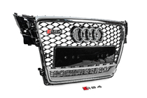 Audi A4 B8 2007–2015 Sprednja maska hladilnika z napisom Quattro, RS-style (2007-2011, črna) fotografija 3