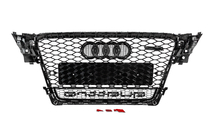 Audi A4 B8 2007–2015 Sprednja maska hladilnika z napisom Quattro, RS-style (2007-2011, črna) fotografija 4