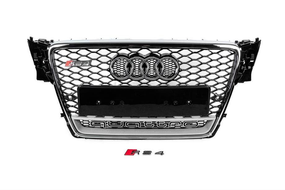 Audi A4 B8 2007–2015 Sprednja maska hladilnika z napisom Quattro, RS-style (2007-2011, črna) Image