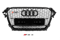 Audi A4 B8 2007–2015 Sprednja črna maska hladilnika v RS slogu z napisom Quattro (2012-2015) fotografija 1