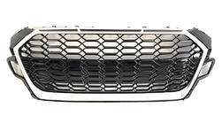 Audi A5 2016–2025 RS-style sprednja maska (brez logotipa, 2020-2025, črna s kromom) fotografija 1