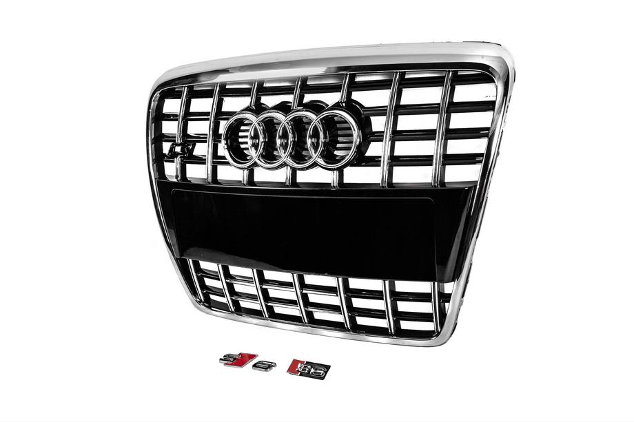 Audi A6 C6 2004–2011 Sprednja maska S-style (črna s kromom) Fotografija 2