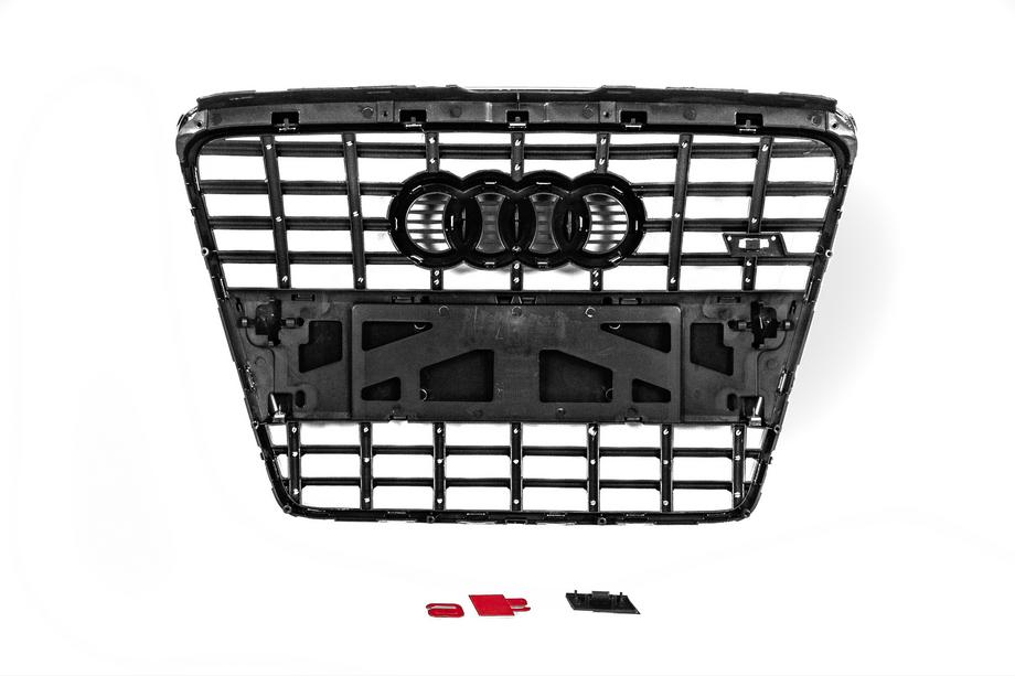 Audi A6 C6 2004–2011 Sprednja maska S-style (črna s kromom) Fotografija 5