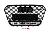 Audi A6 C7 2011–2017 Sprednja črna maska v RS-style z napisom Quattro (2011-2014) fotografija 4