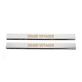 Nerjaveče obloge pragov Carmos (2 kosa, nerjavno jeklo) Chrysler Voyager 2008–2016 fotografija 1