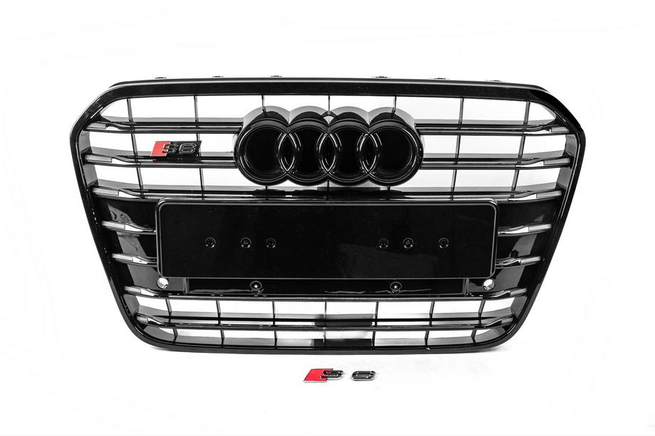 Audi A6 C7 2011–2017 Črna sprednja maska hladilnika s črnim okvirjem S-style (2011-2014) Image