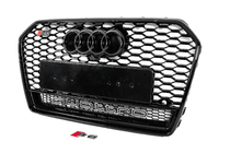 Audi A6 C7 2011–2017 Črna sprednja maska hladilnika RS-style z napisom Quattro (2014-2017) fotografija 2