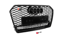 Audi A6 C7 2011–2017 Črna sprednja maska hladilnika RS-style z napisom Quattro (2014-2017) fotografija 3