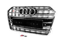 Audi A6 C7 2011–2017 Sprednja črna maska hladilnika s kromiranim okvirjem S-Style (2014-2017) fotografija 2