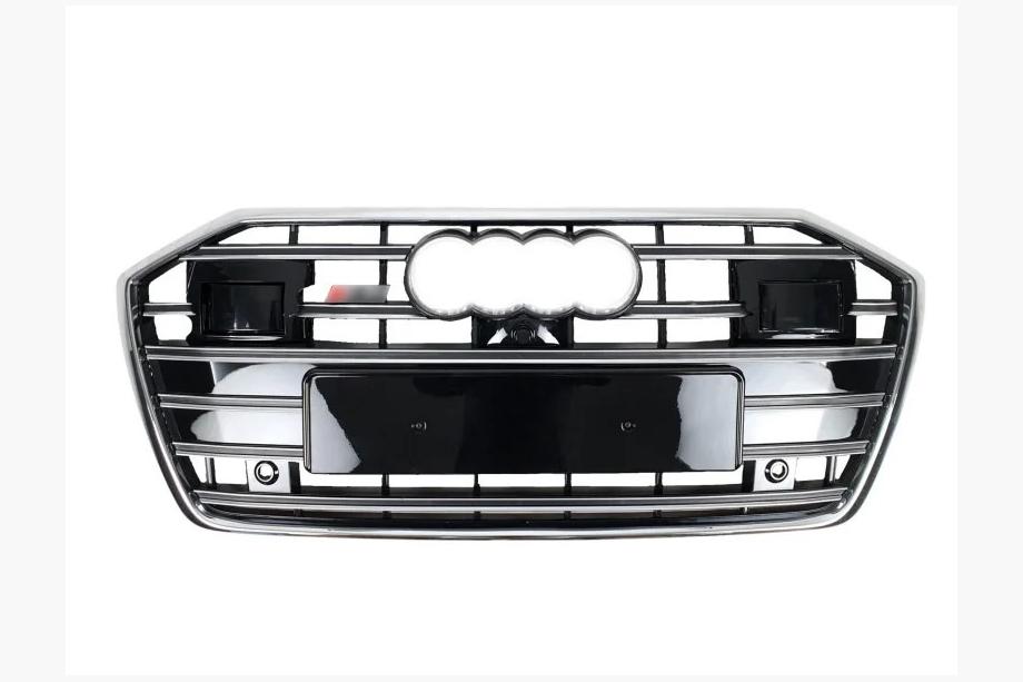 Audi A6 C8 2018–2025 Sprednja maska S-style (z ACC, črna s kromom) Image
