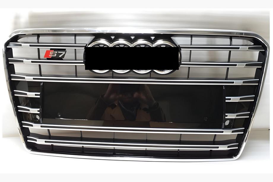 Audi A7 2010–2018 S-Style sprednja maska (2015-2018, črna s kromom) Image