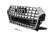 Audi Q3 2011–2019 Prednja maska SQ-Style (2015-2019, črna s kromom) fotografija 2