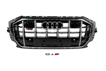 Audi Q8 2018– Sprednja maska SQ-Style (2018-2023, črna s kromom) fotografija 1