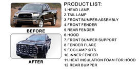 Toyota Tundra 2007–2021 Komplet za facelift nadgradnjo 2024 (komplet) fotografija 2