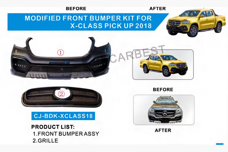 Mercedes X class 2017–2020 Sprednji odbijač z masko (AMG stil) Image