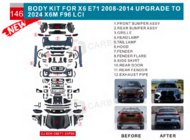 BMW X6 E71 2008–2014 Facelift komplet za X6M F96 LCI fotografija 3