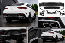 Mercedes GLE Coupé C167 2019– Zadnji difuzor z izpušnimi nastavki (GLE63 dizajn) fotografija 1