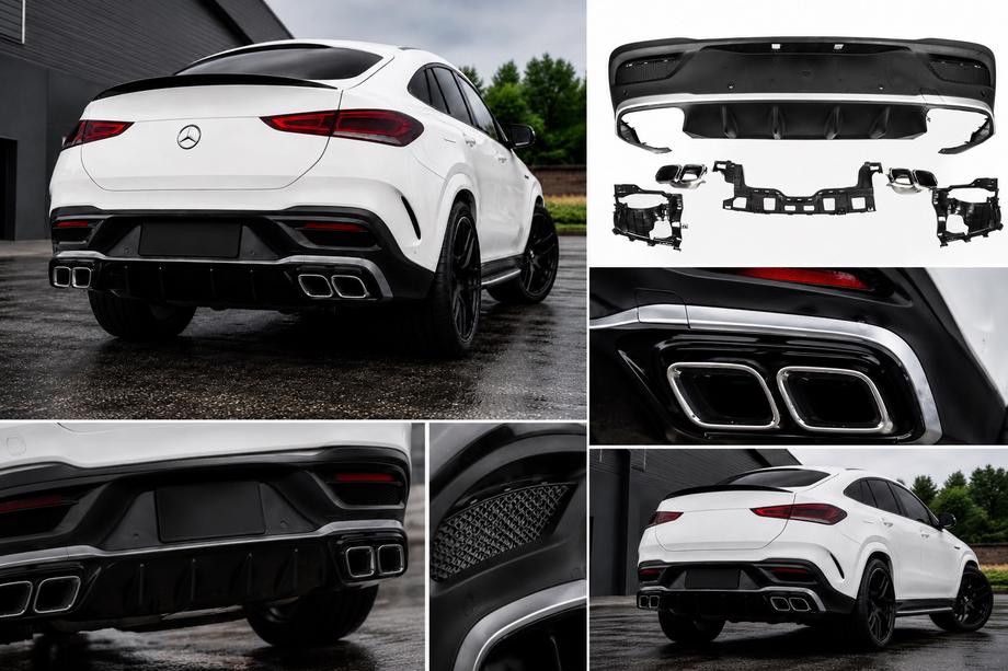 Mercedes GLE Coupé C167 2019– Zadnji difuzor z izpušnimi nastavki (GLE63 dizajn) Image