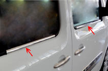 Renault Kangoo 2008–2020 Zunanje okrasne letve stekel (4 kosi, nerjavno jeklo) 2 kosa, Carmos - turško nerjaveče jeklo fotografija 5