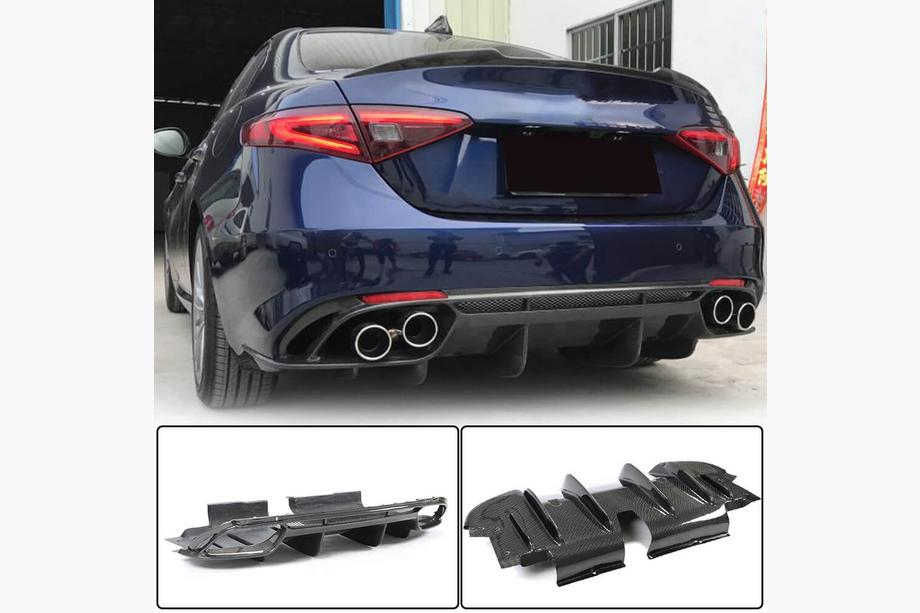 Alfa Romeo Giulia 2016–2022 Difuzor zadnjega odbijača V1 (za Base, karbon) Image