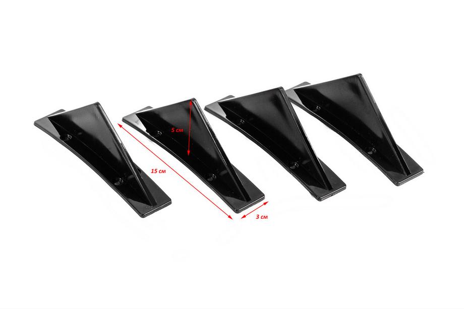 Univerzalni zadnji difuzor Type G (4 kosi, sijaj črna, ABS plastika) Fotografija 2