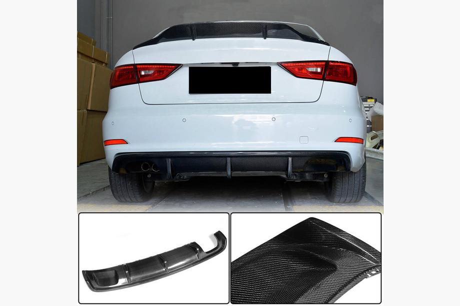 Audi A3 2012–2020 Difuzor zadnjega odbijača V2 (za Base Sedan 2012-2016, karbon) Image