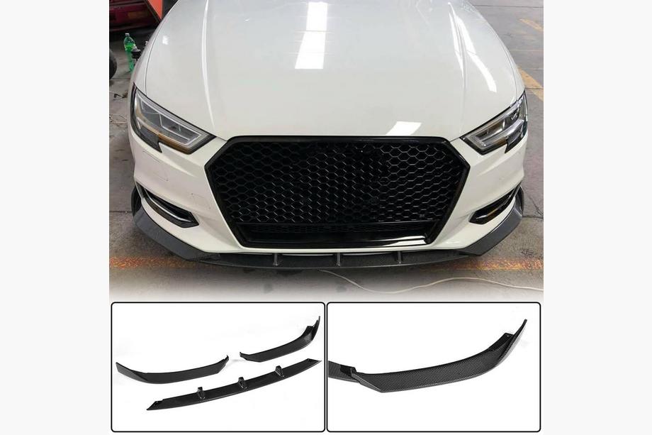 Audi A3 2012–2020 Sprednji splitter Lip V1 (za Base 2017-2020 Sedan, karbon) Image