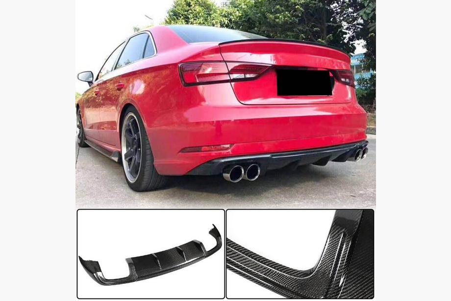 Audi A3 2012–2020 Difuzor zadnjega odbijača (za Base Sedan 2017-2020, karbon) Image