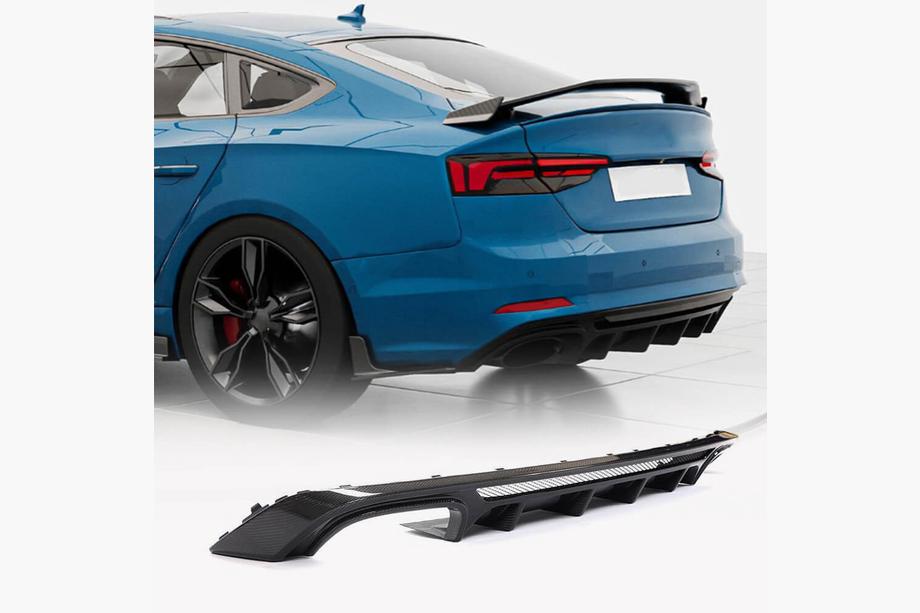 Audi A5 2016–2025 Difuzor zadnjega odbijača V3 (za S-Line 2016-2020, karbon) Image