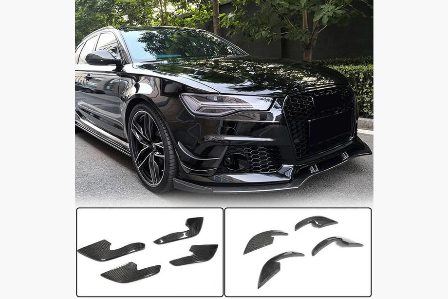 Audi A6 C7 2011–2017 Splitterski nastavki za sprednji odbijač (za RS6, 4 kosi, karbon) Image