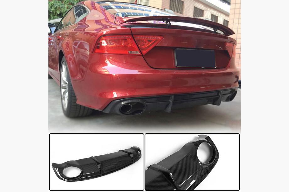 Audi A7 2010–2018 Difuzor zadnjega odbijača V3 (za S-Line, 2010-2014, karbon) Image