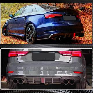 Difuzor zadnjega odbijača z LED zavorno lučjo V2 (za RS3 2017-2019, karbon) Audi A3 2012–2020 fotografija 4