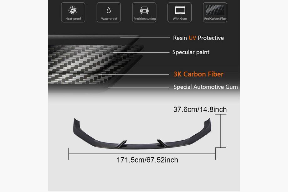 Audi A3 2012–2020 V4 sprednji lip spojler (za RS3 Sedan 2017-2020, karbon) Fotografija 6
