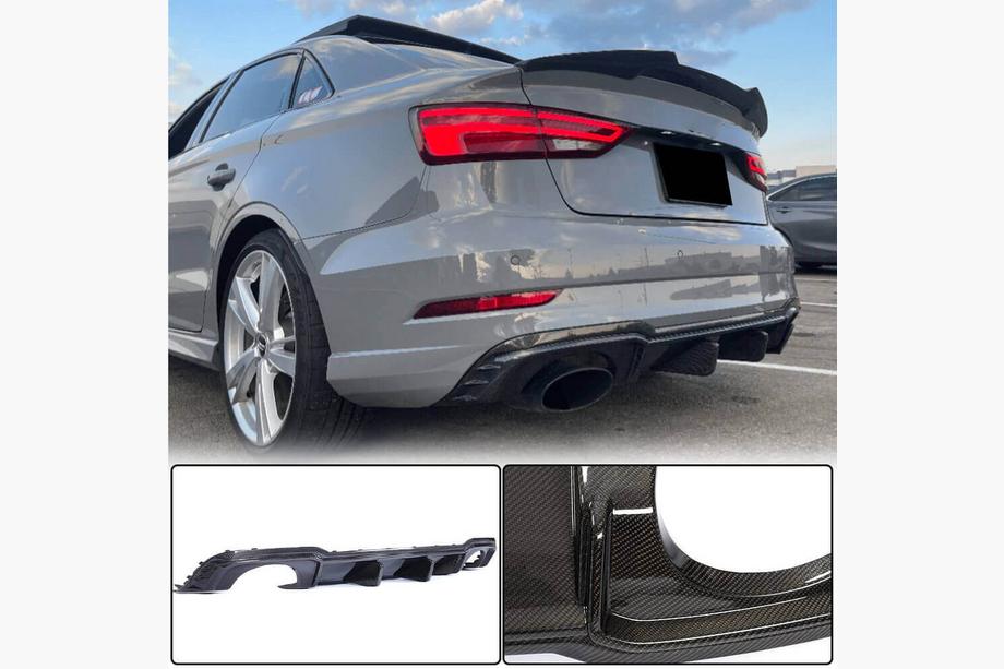Audi A3 2012–2020 Difuzor zadnjega odbijača V1 (za RS3 Sedan 2017-2019, karbon) Image