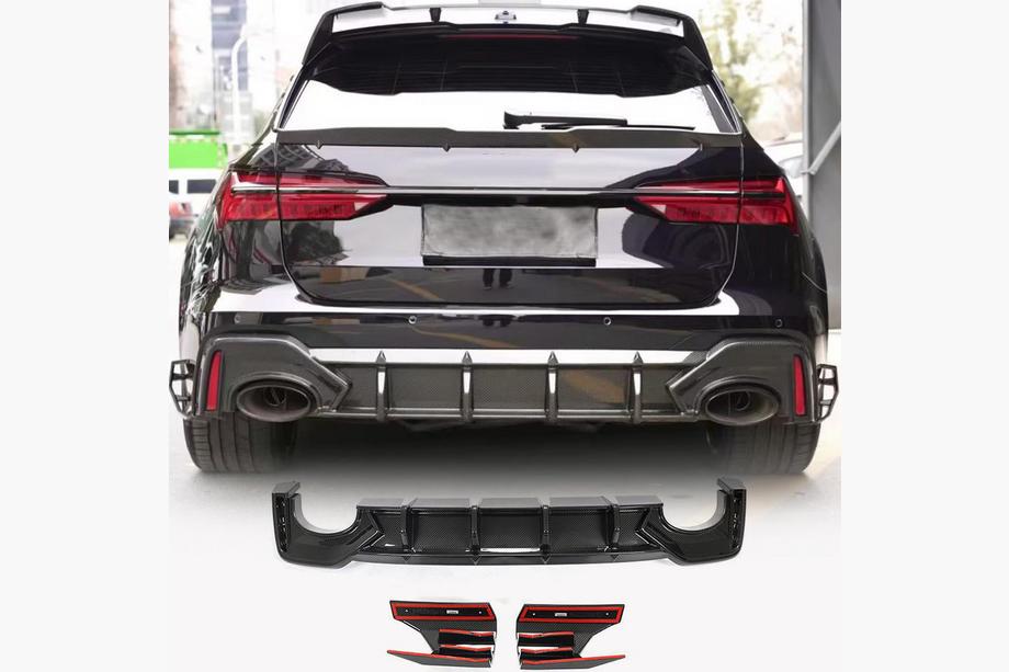Audi A6 C8 2018–2025 Zadnji difuzor odbijača (za RS6, karbon) Image