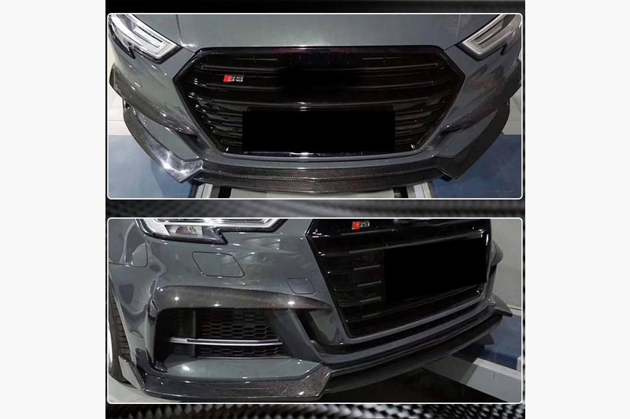 Audi A3 2012–2020 Lip spojler sprednjega odbijača Lip V4 (za S-Line Sedan 2017-2020, karbon) Fotografija 4
