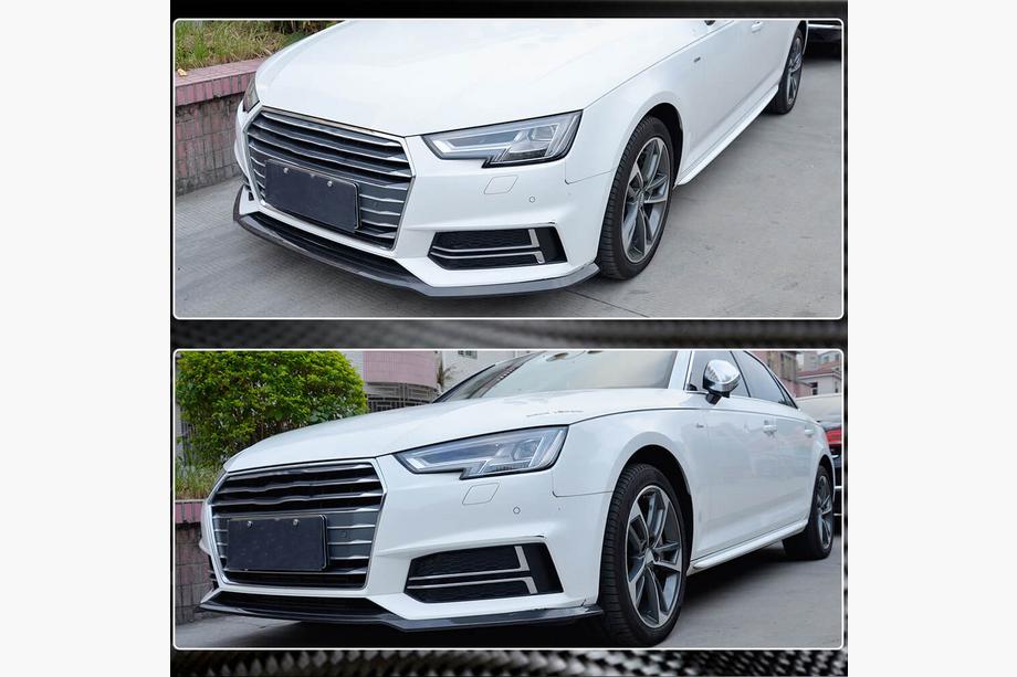 Audi A4 B9 2015–2024 Lip spojler sprednjega odbijača Lip V4 (za S-Line Sedan 2015-2019, karbon) Fotografija 3