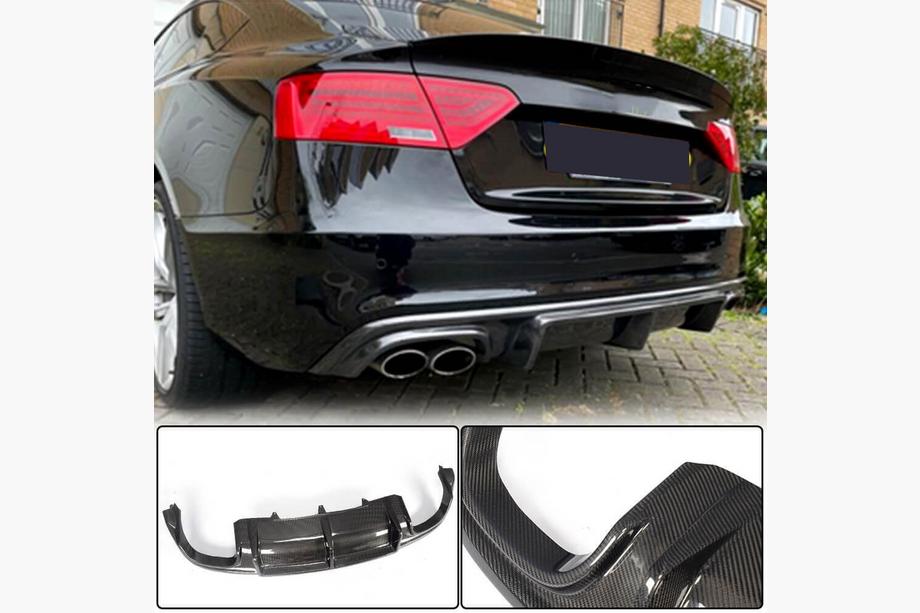Audi A5 2007–2015 Difuzor zadnjega odbijača V3 (za S-Line 2012-2015, karbon) Image