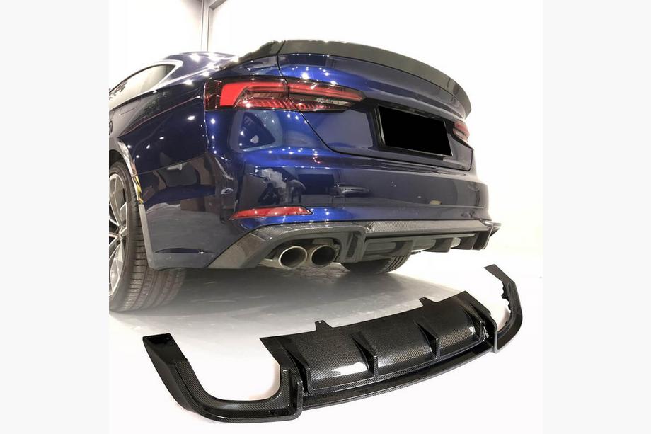 Audi A5 2016–2025 Difuzor zadnjega odbijača V2 (za S-Line 2016-2020, karbon) Image