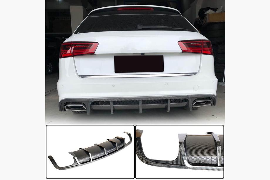 Audi A6 C7 2011–2017 Difuzor zadnjega odbijača (za S-Line Avant 2014-2018, Carbon) Image